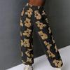 Damen Niedliche Teddybär Plüsch Pyjamahose, Weich, Fleecegefüttert, Warm, Bequeme Plüschhose, Freizeithose