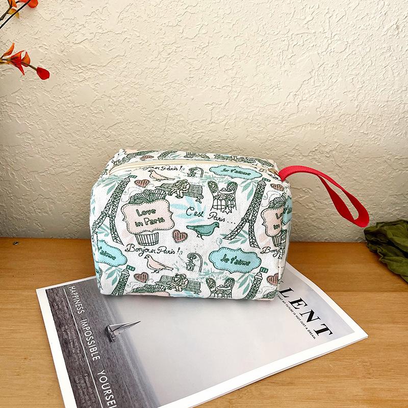 

Cute Printed Handheld Cosmetic Bag Large Capacity Portable Travel Storage Bag Women Zipper Money Phone Bag Cute Girl Clutch Gift