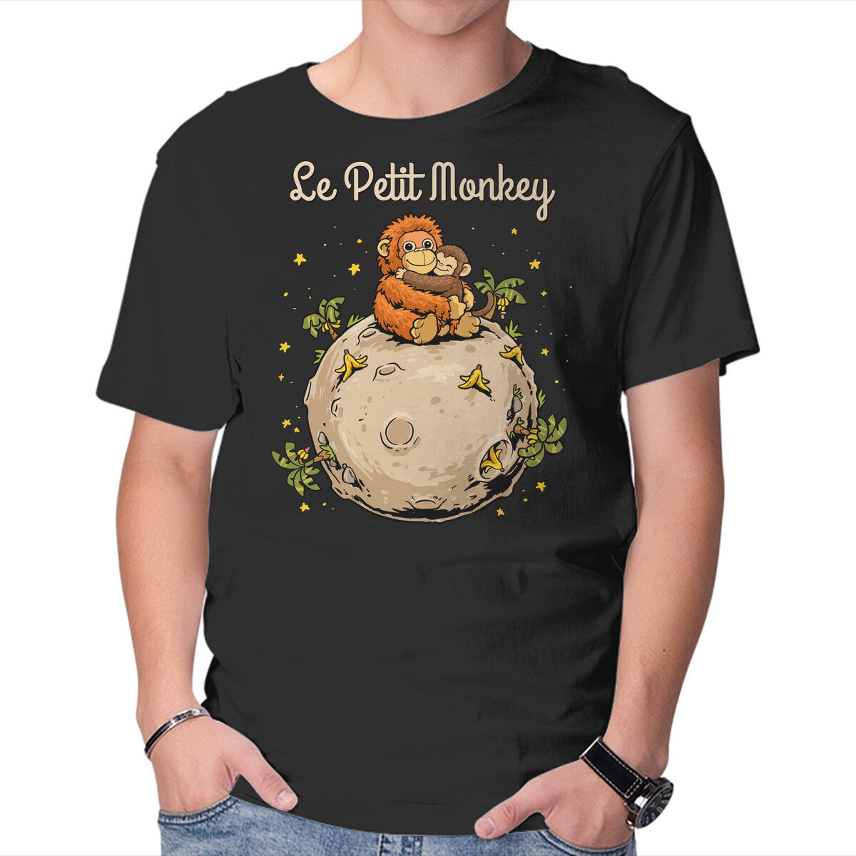 Unisex Crew Neck T-Shirt Le Petit Monkey Graphic Short Sleeve Casual Tee XS