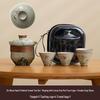 Portable Hand-Painted Travel Tea Set with One Pot and Four Cups – Perfect Business Gift