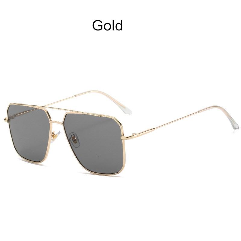 Vintage Oversized Sunglasses Men polygon Anti-Reflective Mirror Classic Square Metal Glasses Fashion New Women Sun Glasses Uv400