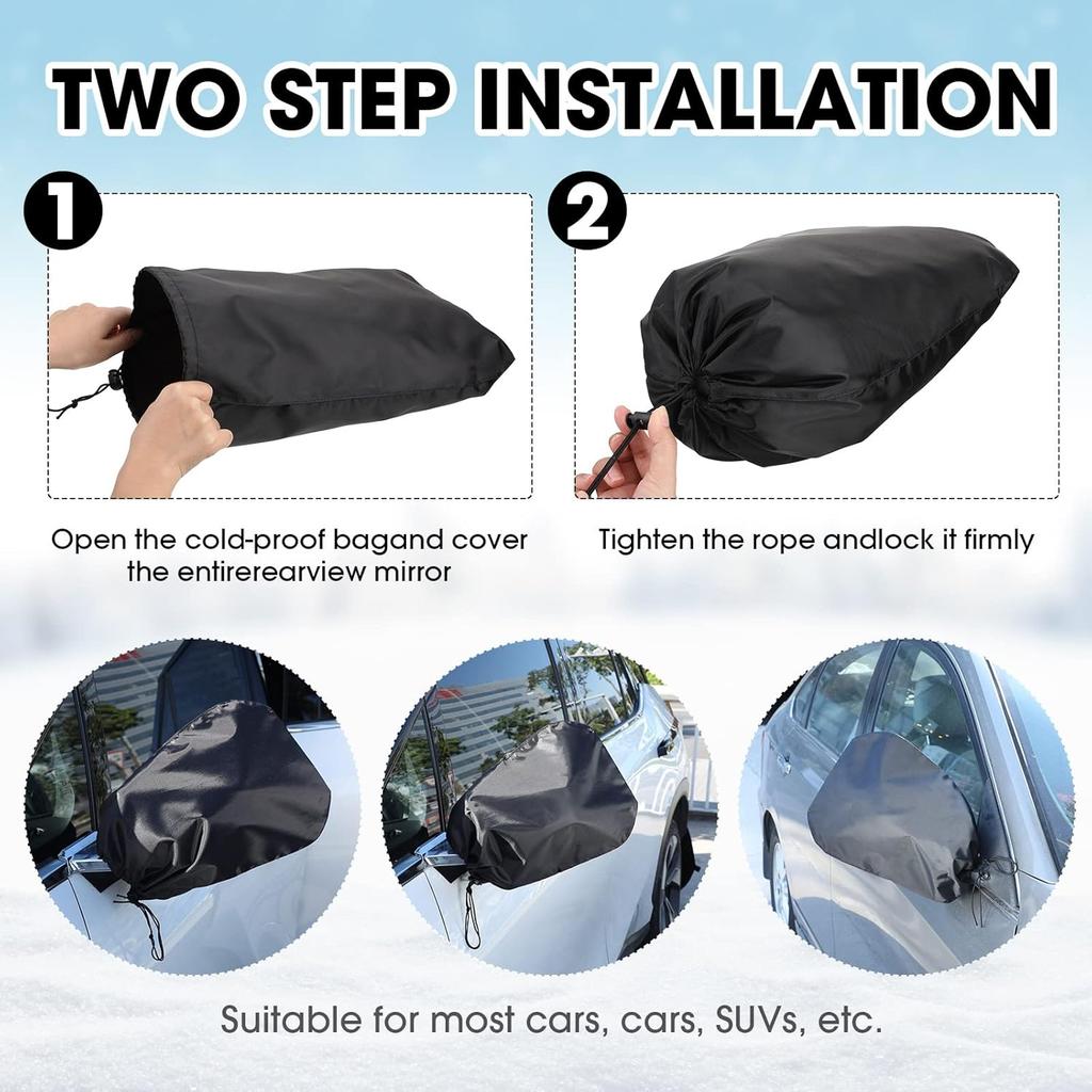 Frienda 6 Pieces Waterproof Side Mirror Covers Auto Rearview Protection Cover Exterior Rear View Accessories Car Mirror Accessories With Drawstrings