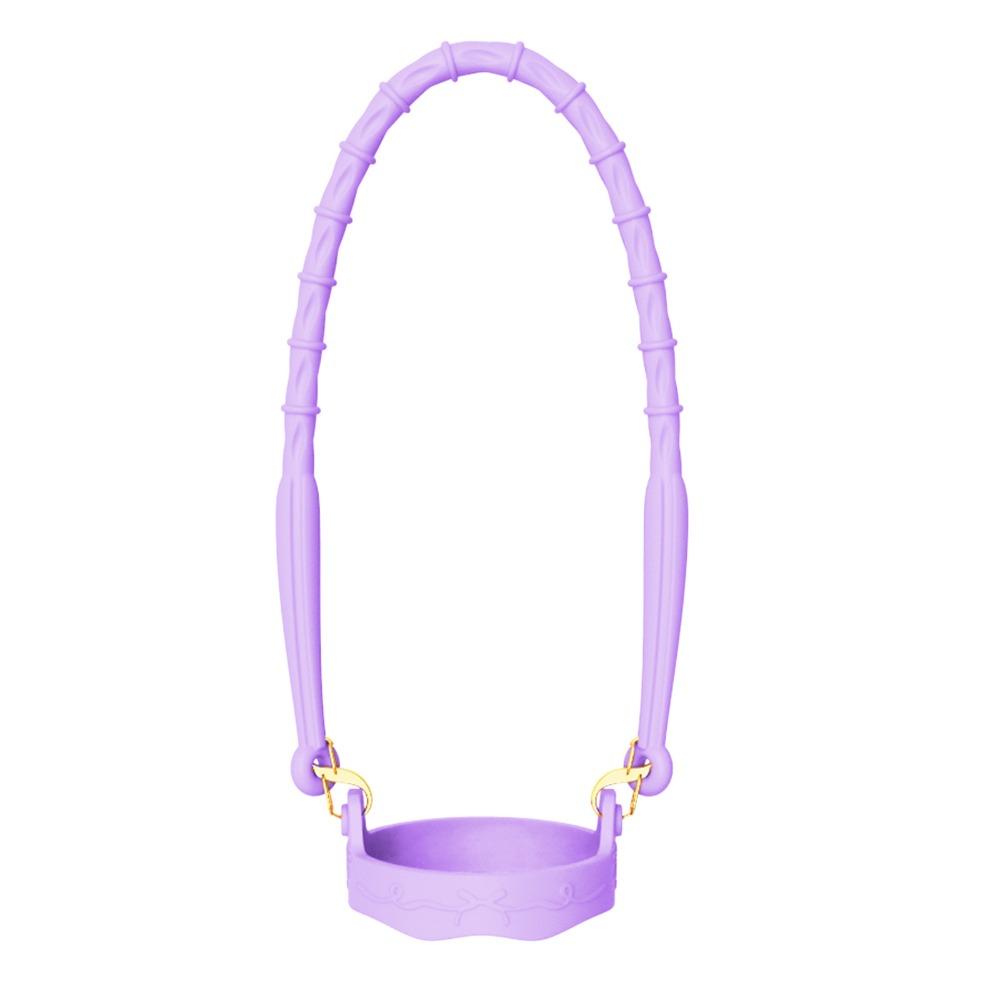 

Силиконовая ручка для бутылки с водой с регулируемым ремешком, многоразовый ремешок-переноска для напитков, однотонный слинг для бутылки с водой фиолетовый