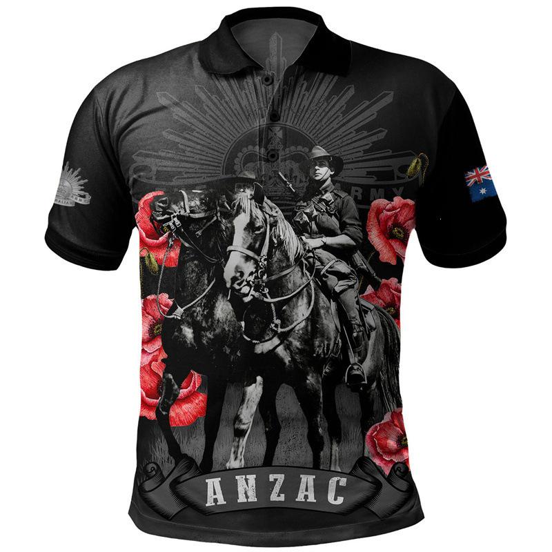 Anzac Day Men's Polo Shirt - Short Sleeve Lapel Golf Tee 2025