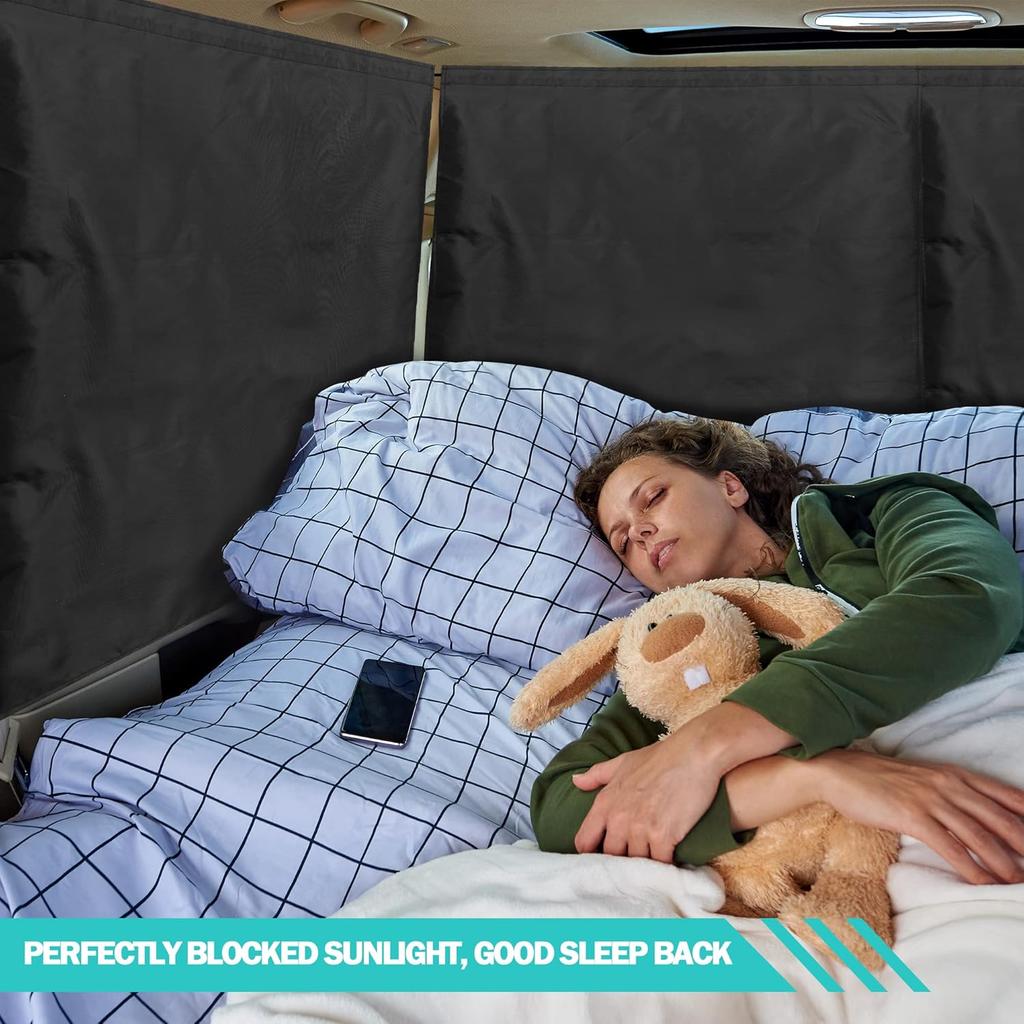 99% Light Blocking Car Curta, 1 Rear Seat Divider Curtain & 2 Rear Side Window Curta, Car Curta For Windows, Wide Sedan SUV Sunshade Covers Car