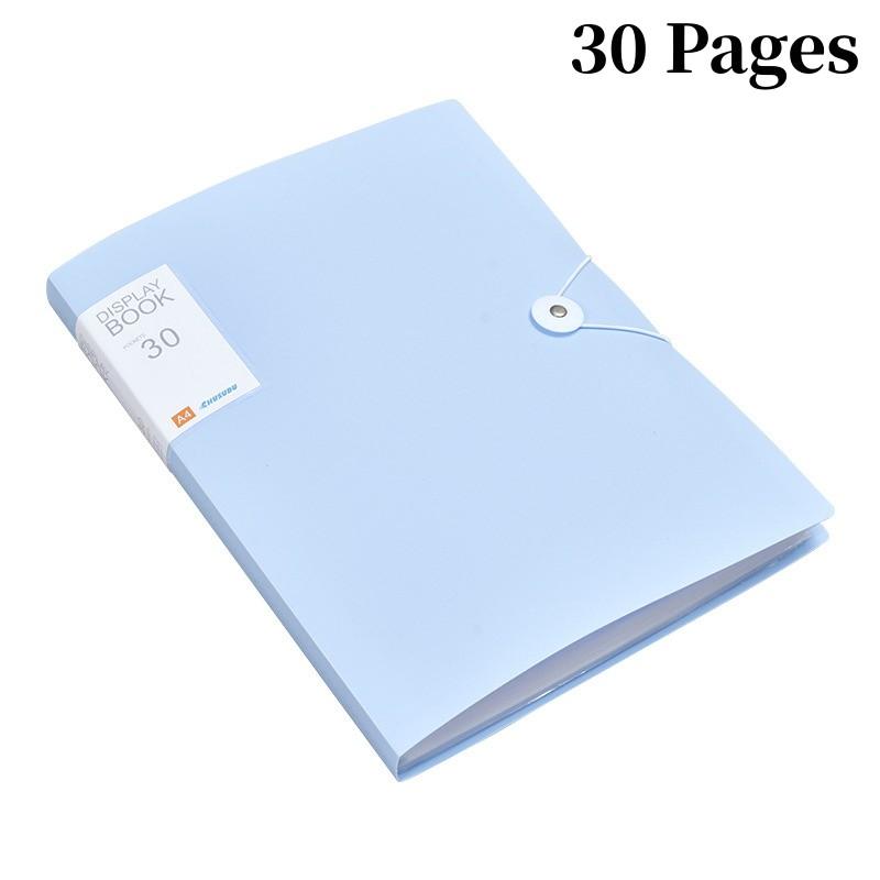 A4 File Folder Display Book 30 Pages Transparent Insert Paper Document Organizer Bag Office School Supplies Stationery
