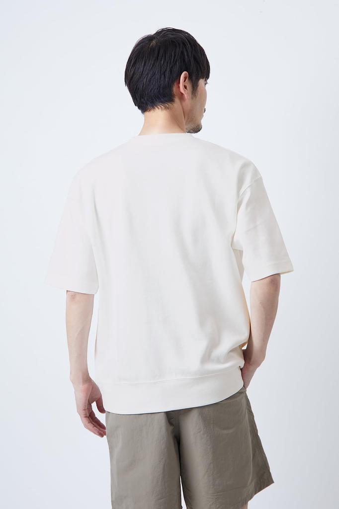 [Amazon Essentials] Men's Double-Face Sweatshirt, Wide Fit (Formerly WHOLEPERSON Brand), White, Size L
