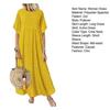 Women Casual Summer Beach Sundress Maxi Long Dress Short Sleeve Crew Neck Dot Print Pleated Swing