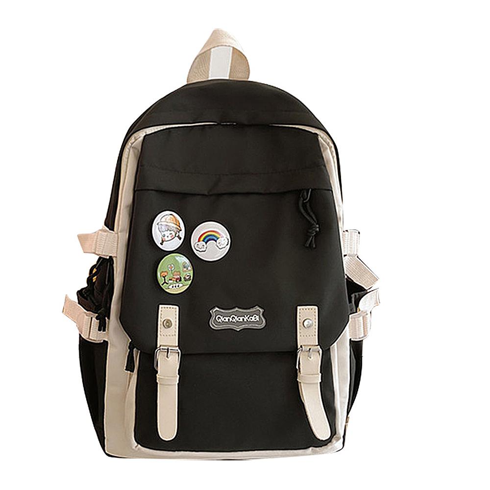 Kawaii Backpack with Pins Kawaii School Backpack Cute Aesthetic Backpack Cute Kawaii Backpack for Teenage Girls Trave чёрный