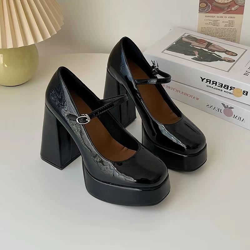 2025Thick Bottom Mary Jane Leather Shoes Women Design Punk Lolita Shoes Women Fashion Versatile Loafers Casual Zapatos De Mujer