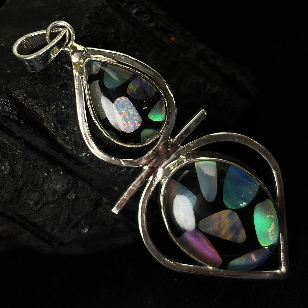 Natural Opal Pendant 52 ct Sterling Silver Fancy for Anniversary Gift October Birthday Birthstone