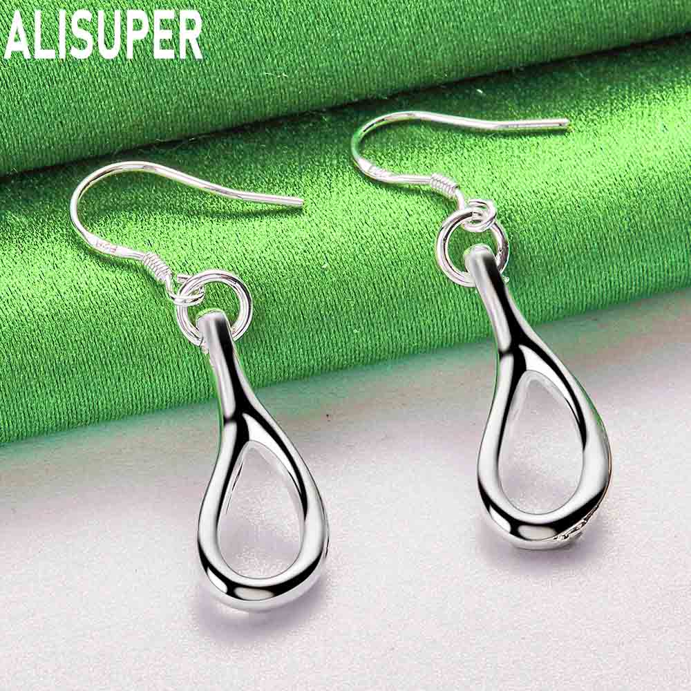925 Sterling Silver Polished Openwork Teardrop Earrings - Fashion Gift Jewelry
