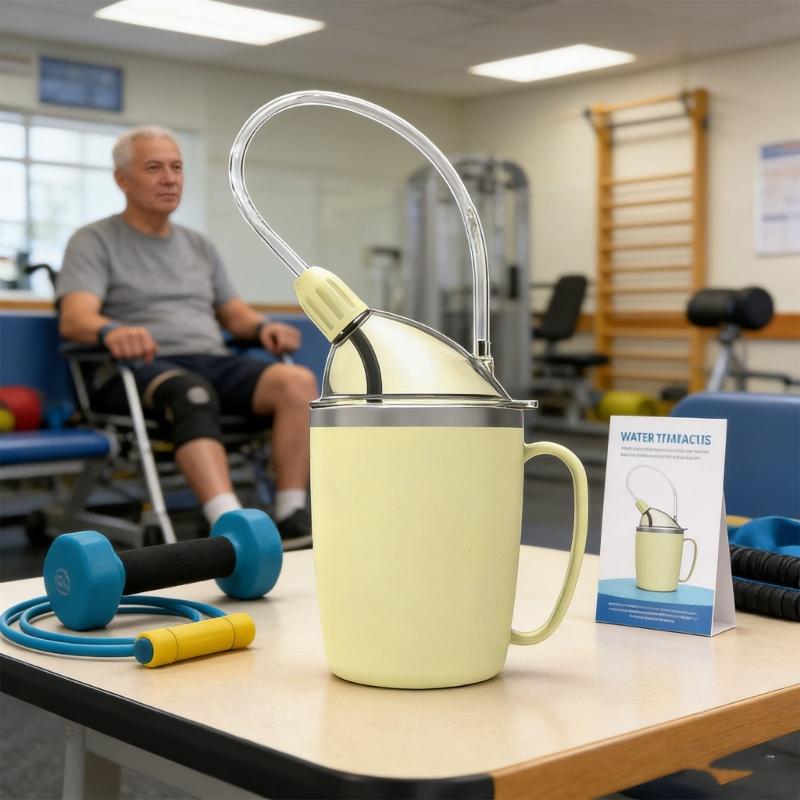 Practical 350ml Health Drinking Vessel With Angled Straw And Tight Cover For Rehabilitation And Specific Requirements
