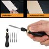 4 in 1 Stitching Awl Kit Ebony Handle DIY Leather Fabric Hand Craft Sewing Tool