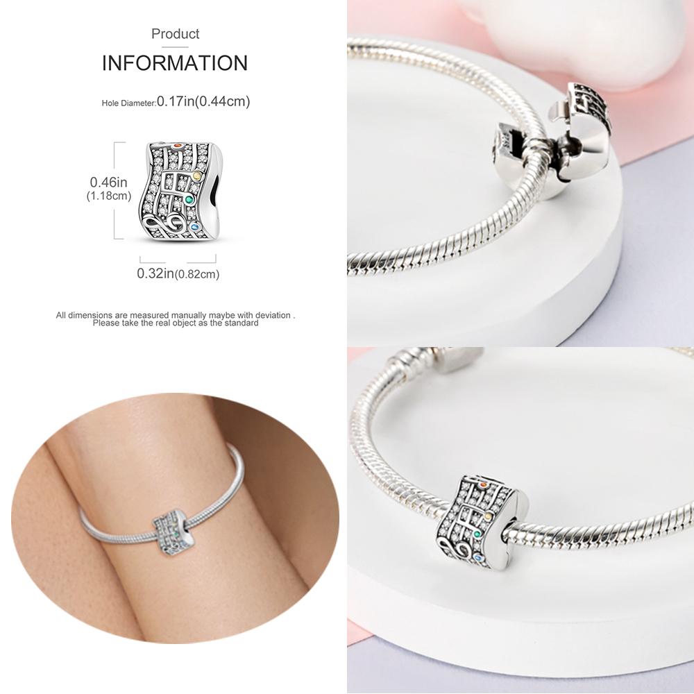 Colored Zirconium 925 Sterling Copper Hollow Moon Heart Shaped Flower&Bear&Love Charm Fit DIY Bracelet Ladies' Gift Zircon