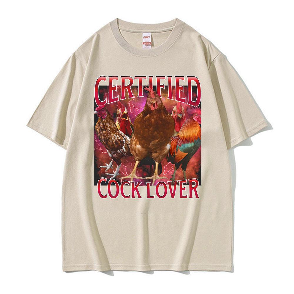 

2025 Summer Funny Meme 90s Certified Cock Lover Merch T Shirts Mens 100 Pure Cotton Printed Tshirt Unisex Oversized Loose 4XL