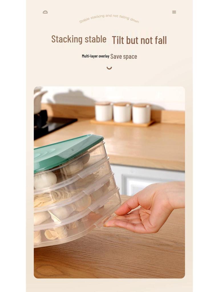 Large Capacity Multi-layer Dumpling Freezer & Fresh-Keeping Box