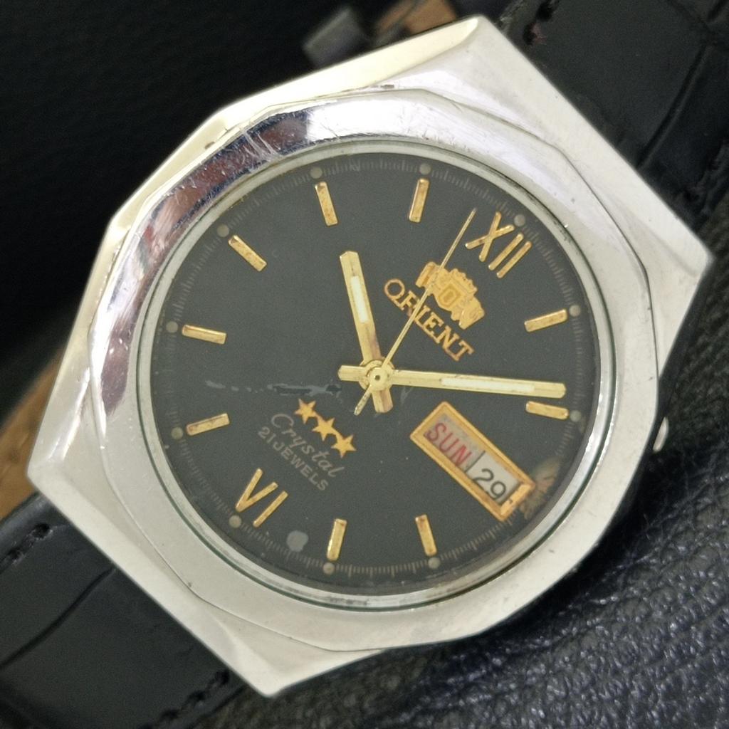 

ВИНТАЖНЫЕ ЧАСЫ ORIENT CRYSTAL AUTOMATIC 46943 ЯПОНИЯ МУЖСКИЕ ОРИГИНАЛЬНЫЙ ЦИФЕРБЛАТ a701896-5 R207-a701896