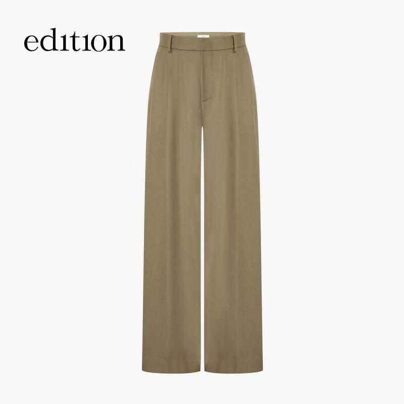 Edition Women's Slim Straight Worsted Wool Trousers