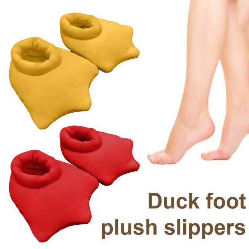 

Duck Feet Plush Slippers Cartoon Shoes Keep Warm Non Slip Soles Indoor 35-43 червоний