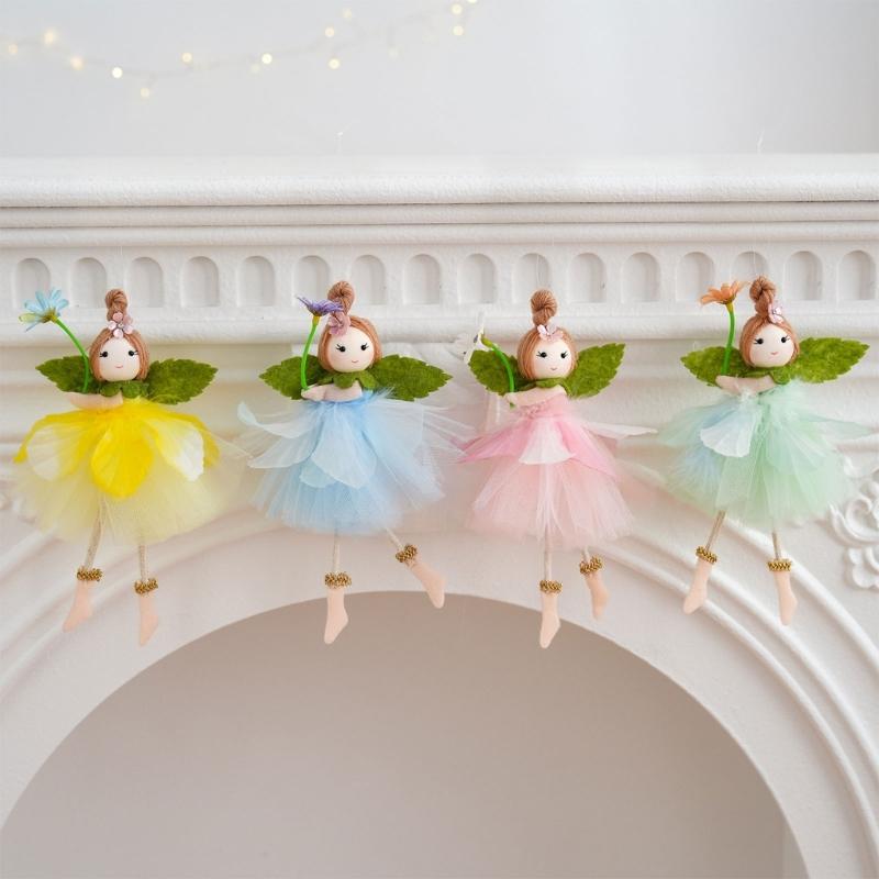 Plush Girl With Flower Hanging Ornament For Spring Festival Decoration Living Room Enhancement Accessory