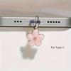 Sakura Flowers Phone Dust Plug Accessories Decoration Hanging Pendant For Iphone For Type-C Charging Port