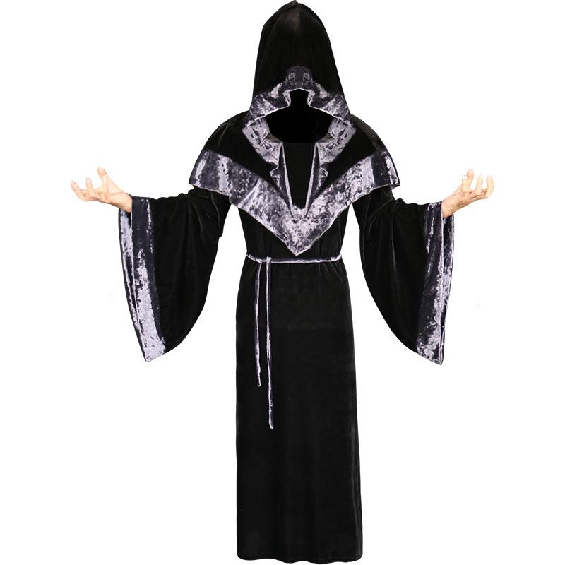Medieval Monk Priest Robe Halloween Carnival Party Gothic Cosplay Cloak Costume