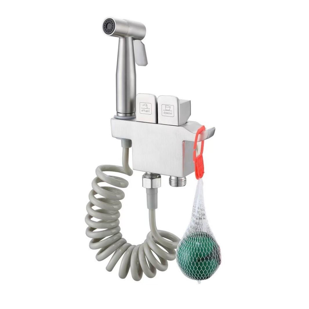 

304 Stainless Steel Toilet Bidet Set Wall-mounted Bathroom Hand Sprayer Shower Head Self Cleaning Bidet Toilet Sprayer Set белый