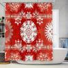 Red White Floral Shower Curtain Decorative Bathtub Liner for Bathroom Waterproof Christmas Holiday Home Decor Set Size 69x70 (L)