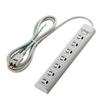 ELECOM Power Tap Lightning Guard Bulk Switch with Magnet Preventive Outlet 3P 7 Outlets 2m T-Y3A-3720WH