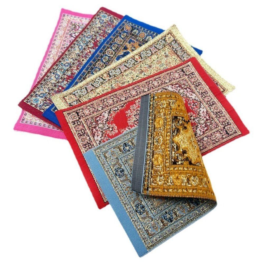 Floral Pattern Mat Mini House Decor Turkish Style Accessories Floor Coverings Dollhouse Carpet Miniature Weaving Rug