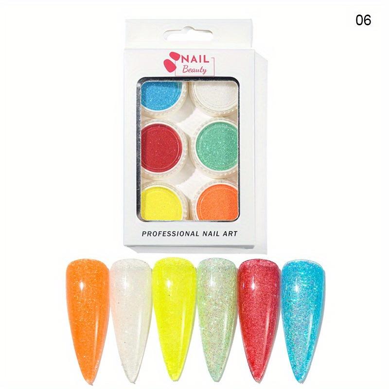 6 коробок/компл. разноцветные 3D ультратонкие блестки для ногтей — фото 15