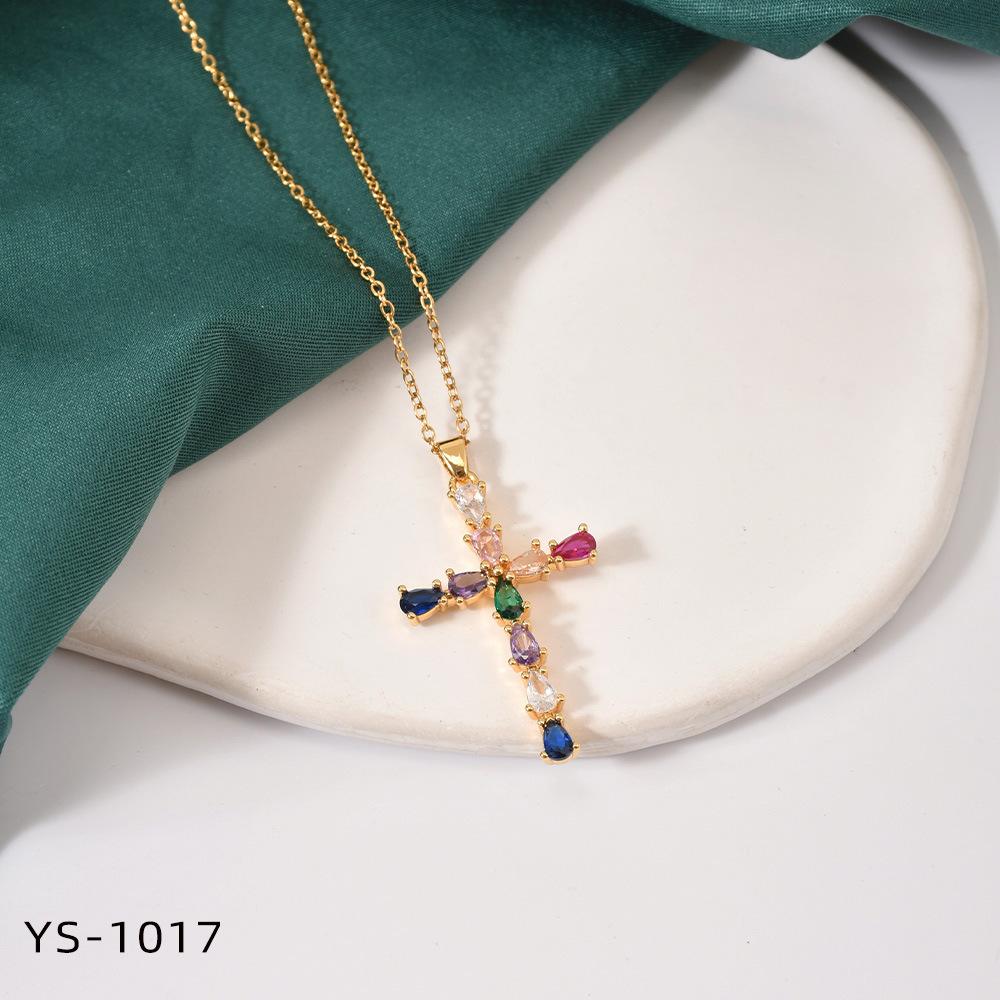 Fashion Trendy Titanium Steel Cross Necklace Women Luxury Versatile Accessory