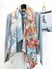 Fu Bao Double-Sided Silk Wool Scarf: Colorful, Large, and Warm Shawl for Autumn and Winter
