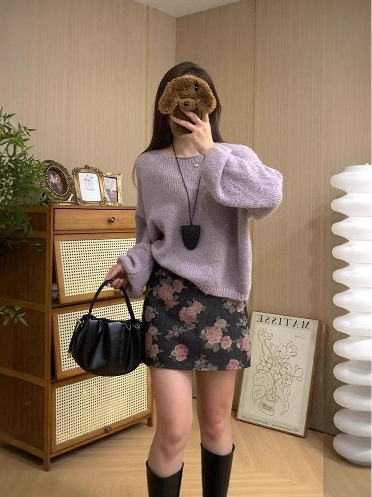 Chic Versatile A-Line Age-Defying Midi Skirt: Stylish Autumn/Winter High-Waisted Slim-Fit Hip-Hugging Mini Skirt