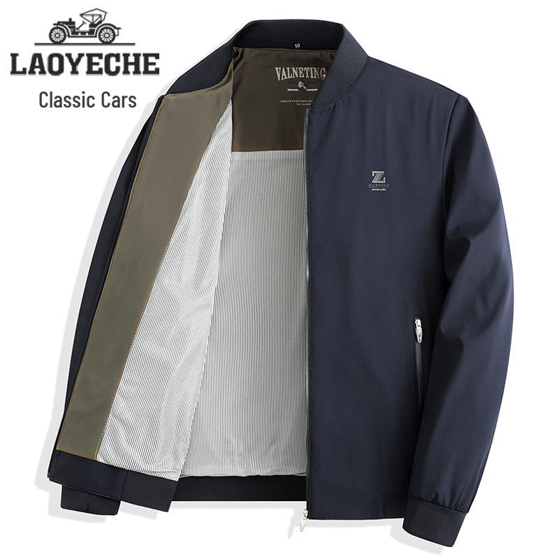 

Классическая мужская весенне-осенняя куртка - Легкая верхняя одежда для мужчин среднего и пожилого возраста (старше 50) 3XL: 155-170 jin темно-синий