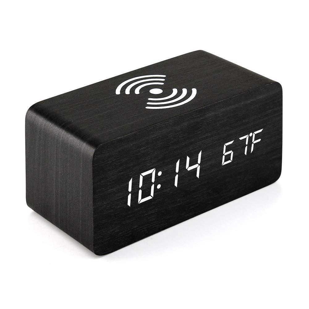 

Multifunctional LED Student-specific Electronic Alarm Clock Desktop Desktop Digital Clock Wireless Charging Wooden Clock