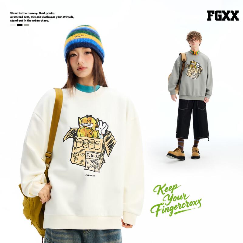 Fingercroxxit 2026 Unisexová volná mikina přes hlavu v japonském stylu