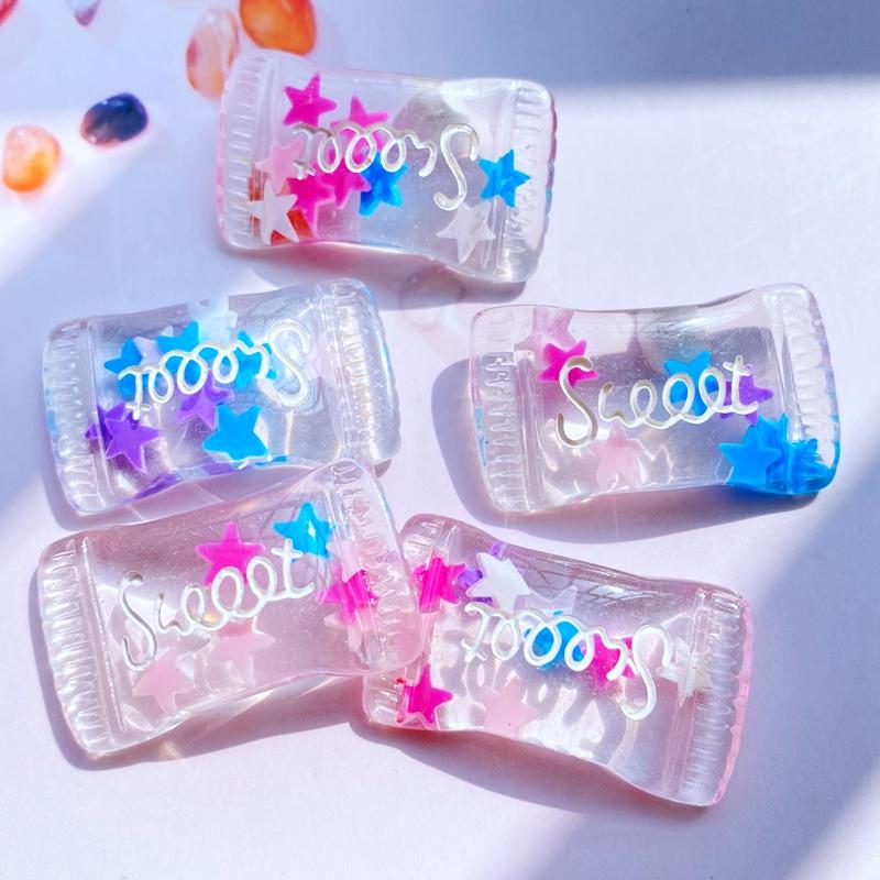10Pcs Kawaii Cute Mixed Transparent Candy FlatBack Resin Cabochons Scrapbooking DIY Jewelry Craft Decoration Accessories G56