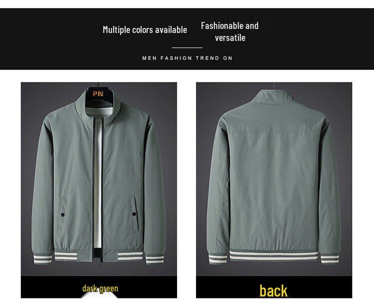 Men's Spring and Autumn Business Casual Stand-up Collar Windproof Jacket