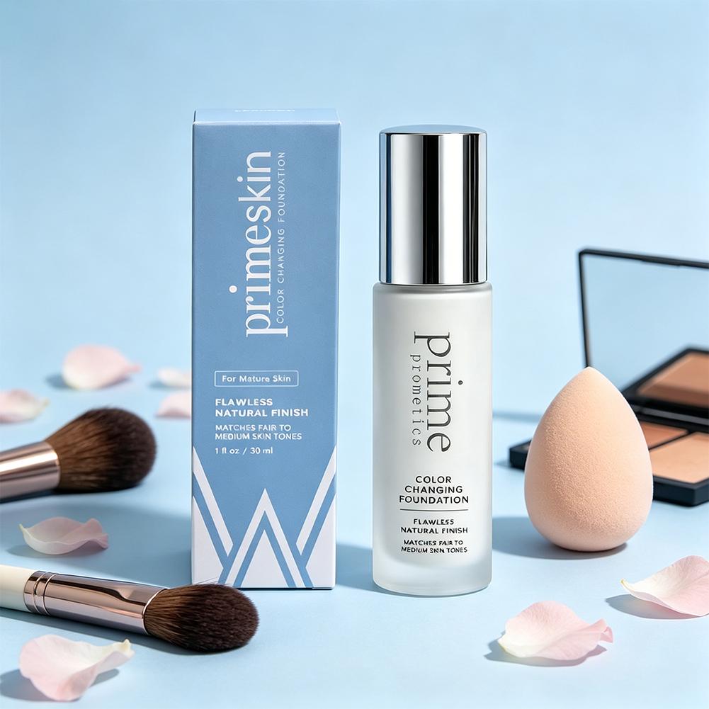 Prime Prometics podkladová báze měnící barvu 30 ml Tónovací tekutý make-up Bezchybný přirozený vzhled Voděodolný krémová báze na obličej