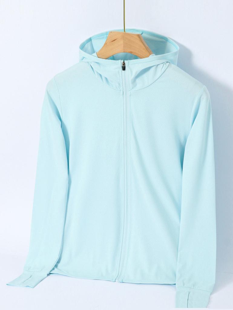 Women's Summer Sun Jacket Zippered Lightweight Ice Silk Sun Jacket for Outdoor Activities