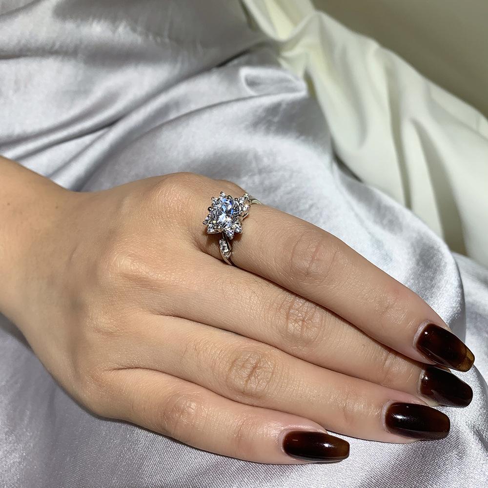 Tancise Femei Clasic 925 Inel cu zirconiu din argint Sterling Bijuterii pentru dama Cadou de petrecere de promisiune de nunta