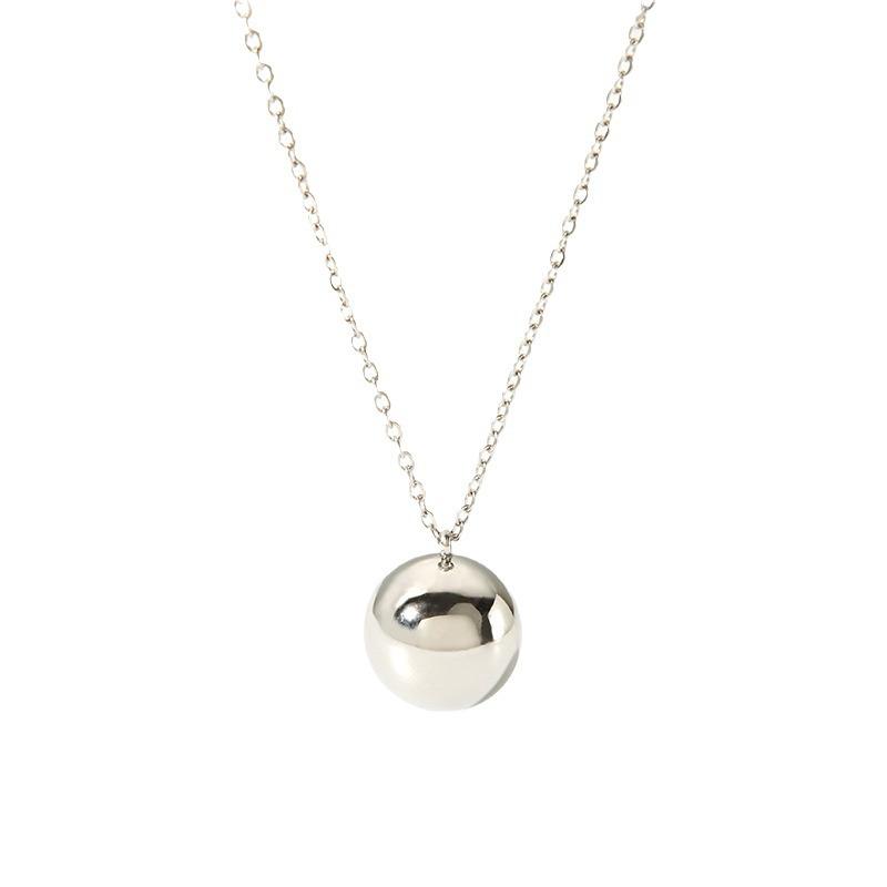 Trendy Ball Pendant Necklace 18K Gold Color Stainless Steel Beach Fashion Waterproof Jewelry 2024 Bijoux