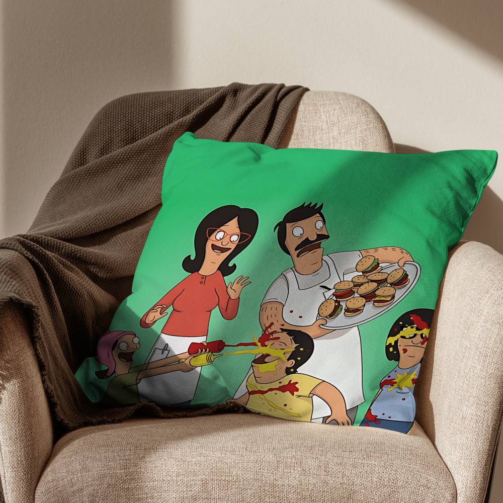 Insomnibob Bobs Burgers Pillow Case Antidustmite Pillowcase Invisible zipper silky short plush Sofa cushion cover