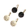 Black White Polka Dot Ball Acrylic Clip Earrings Fashion Women Ear Jewelry