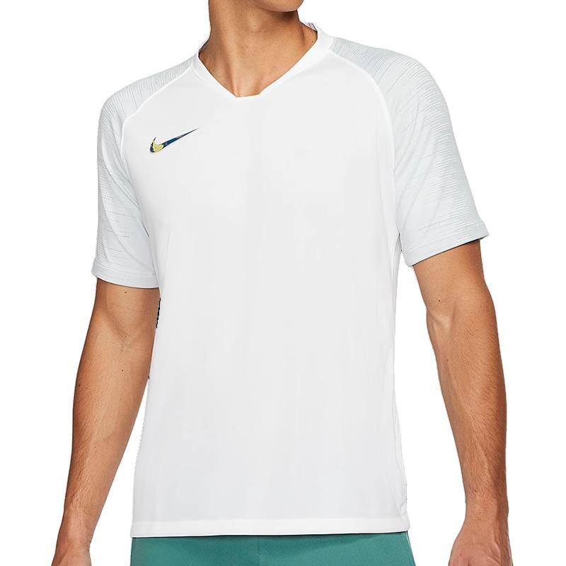 Nike T Shirts Men's White V Neck Moderate Straight Fit AT5871-100