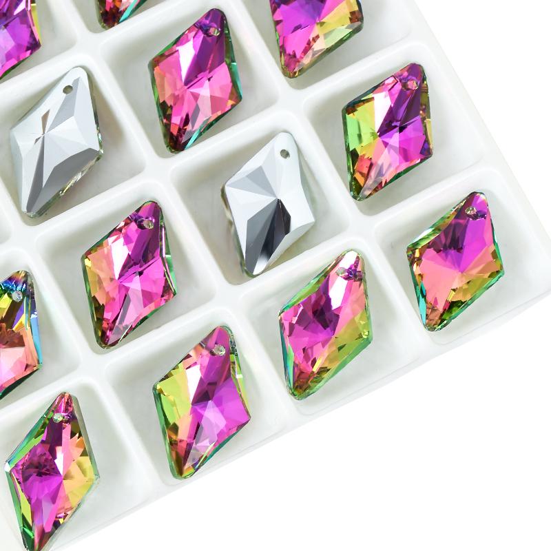 12Pcs Crystal 6320 Rhombus Pendant Glass Austria Loose Beads Charms Rhinestones for DIY Earring Necklace Jewelry Accessories