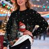 Women's Fashion Casual Long Sleeve Christmas Printed Round Neck Top Sweatshirt