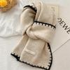 Atmosphere Lace Red Wool Knit Scarf - Women's Korean-Style Versatile Winter Warm Cashmere Trendy Neck Warmer